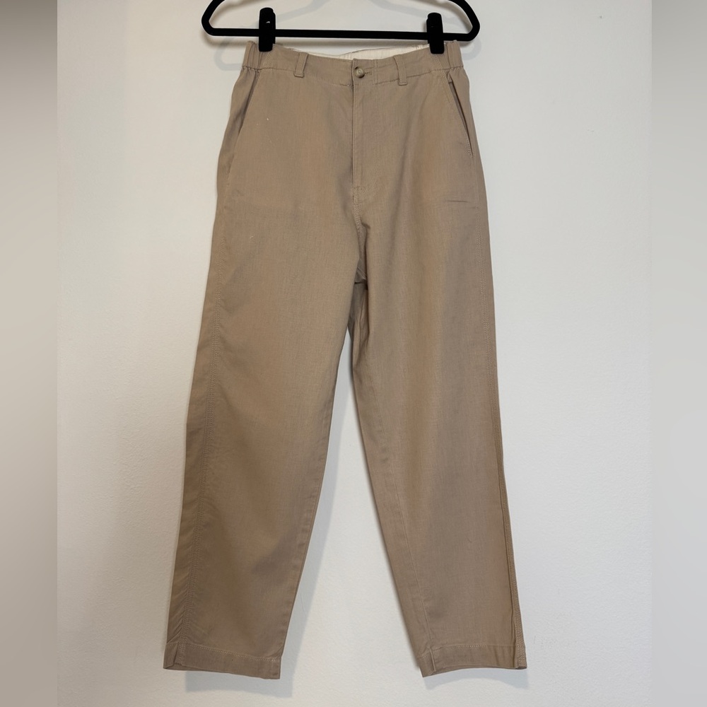Uniqlo Khaki Cotton and Linen Pants Size 26 - 27 waist Size Small